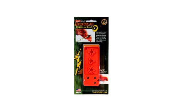 AccuSharp Broadhead Sharpener & Wrench ~ Fluorescent Orange