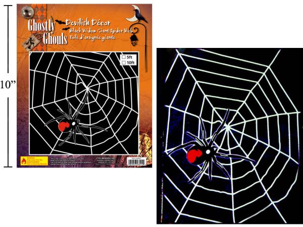 5′ Giant Spider Web w/Black Widow