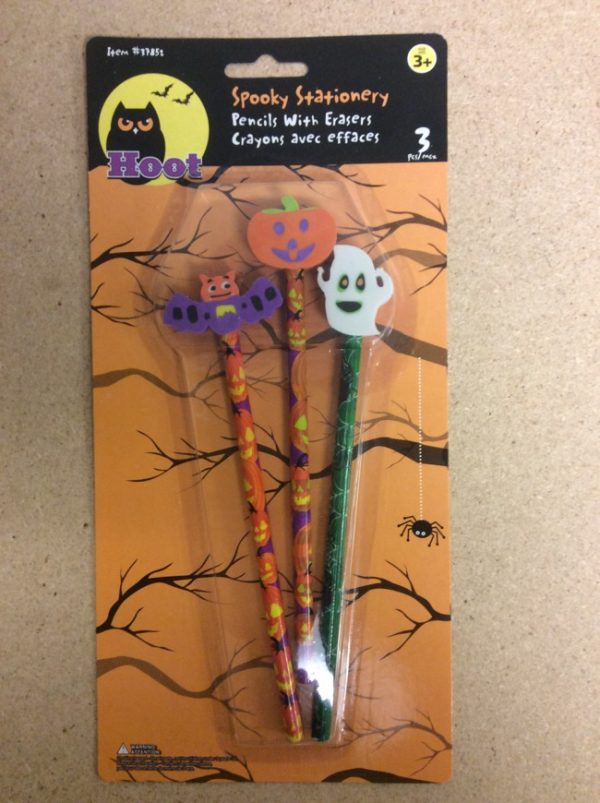 Halloween Pencils w/Eraser Tops ~ 3 per pack