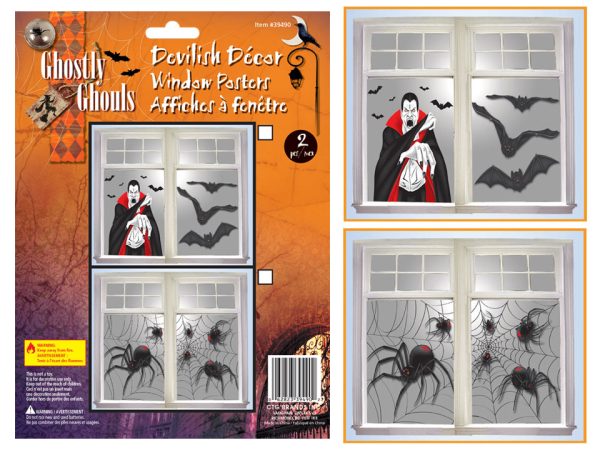 Halloween Window Posters ~ 2 per pack
