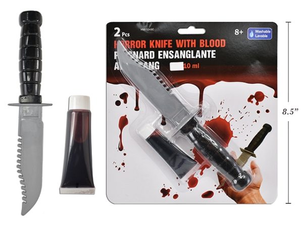 Halloween Bleeding Knife with extra tube of Fake Blood