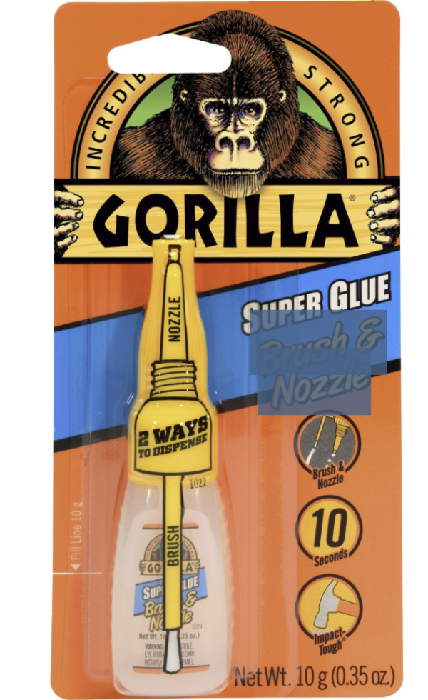 Gorilla Super Glue Brush & Nozzle – 10gr Bottle