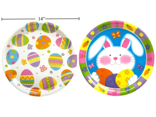 Easter Printed Bunny & Eggs Plastic Tray ~ 14″Dia