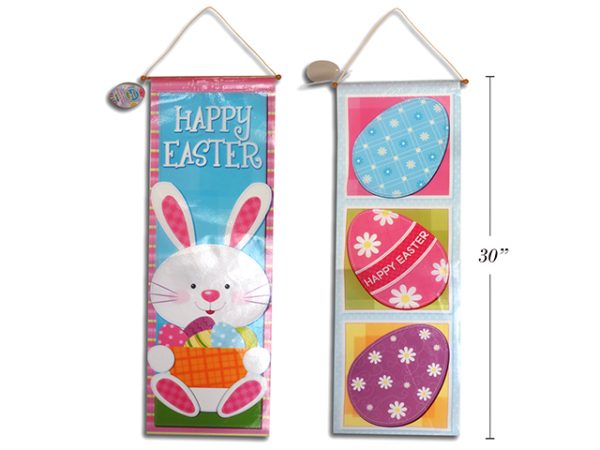 Easter Non-Woven Printed Easter Banner w/Pole & String ~ 30″L