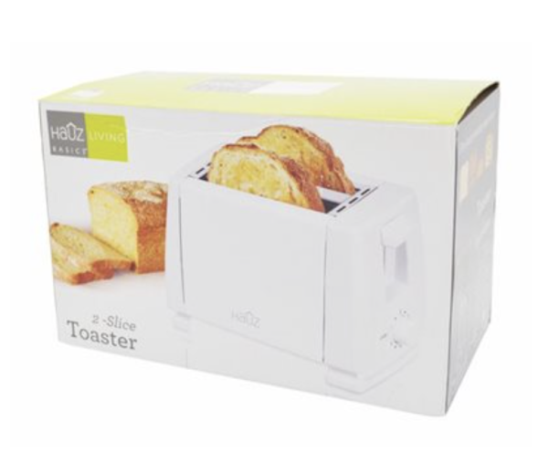 Hauz Electric 2-Slice Toaster ~ White