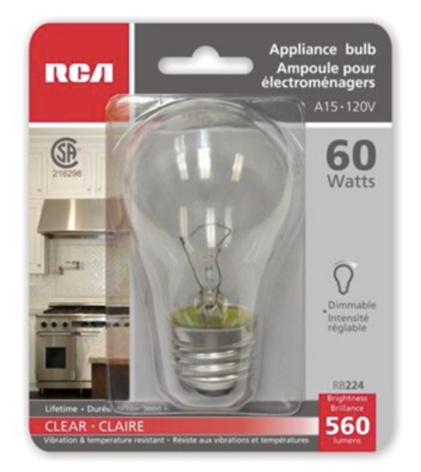 Appliance Bulb – 1 per pack ~ 60W