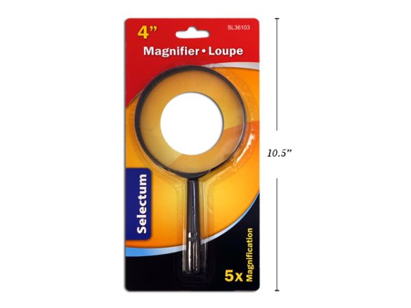 Selectum Glass Magnifier – 5X Magnification ~ 4″ Diameter