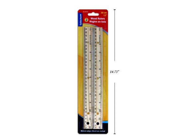 Selectum Wooden Rulers – 30cm / 12″ ~ 2 per pack