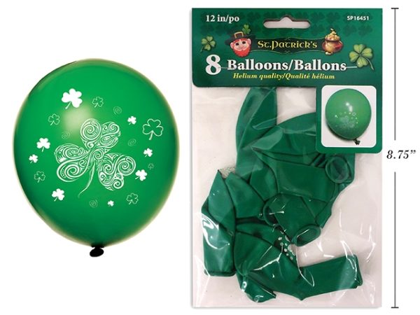 St. Patrick’s Day Printed Balloons – 12″ ~ 8 per pack