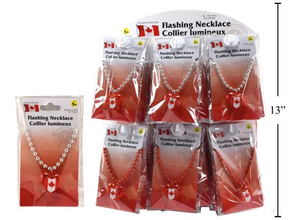 Canada Heart Flashing Necklace