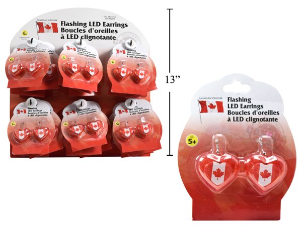 Canada Heart Flashing Earrings