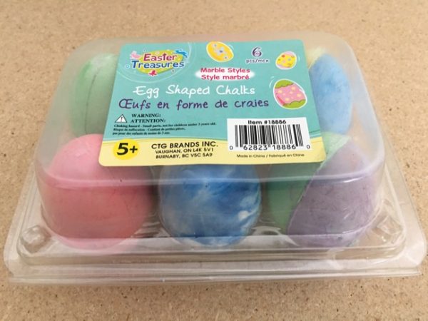 Easter Egg Shaped Chalk ~ 6 per pack