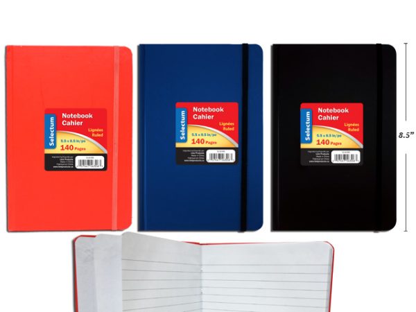 Selectum Hardcover Notebook with Elastic (5.5″ x 8.5″) Ruled ~ 140 pages