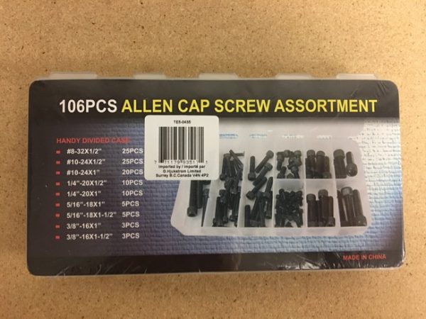 Allen Cap Screw Assortment ~ 106 pieces