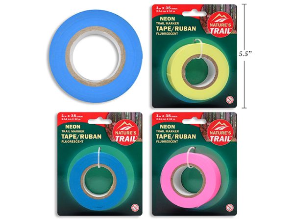 Trail Marker Tape ~ Glow Pink / Yellow / Blue – Packaged