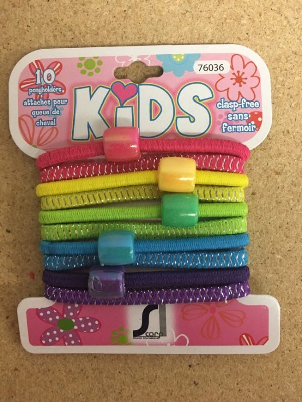 Kid’s Ponyholder with Beads ~ 10 per pack