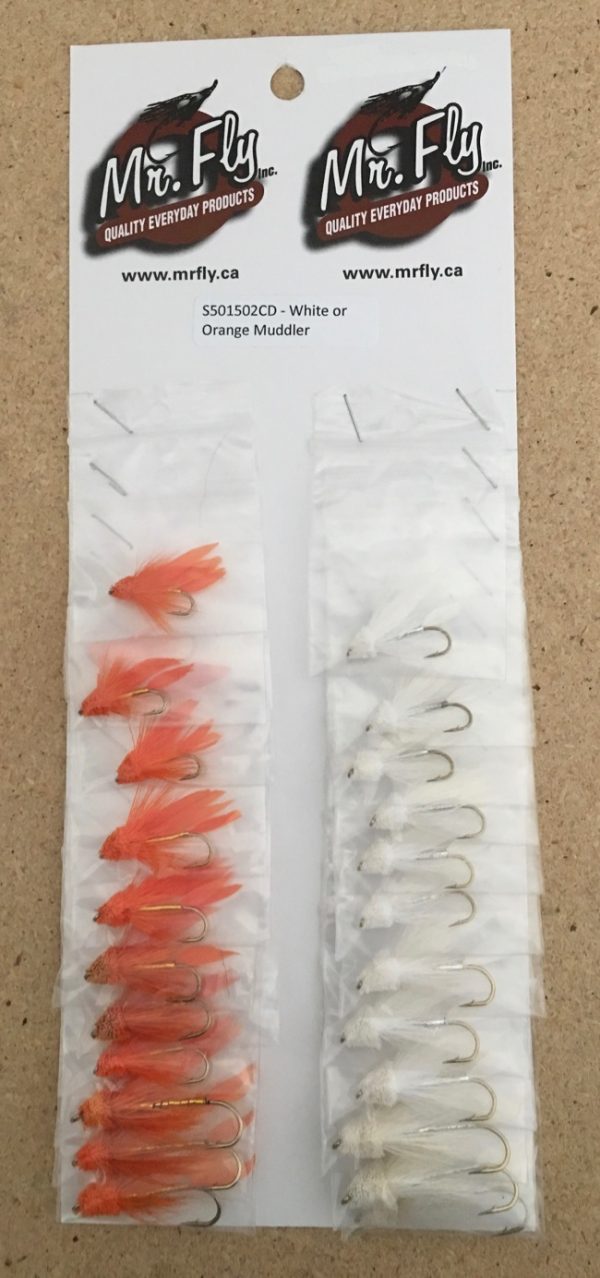 White or Orange Muddler Streamer Flies