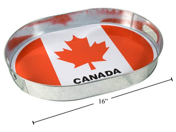 Canada Metal Party Serving Tray ~ 16″L x 12″W