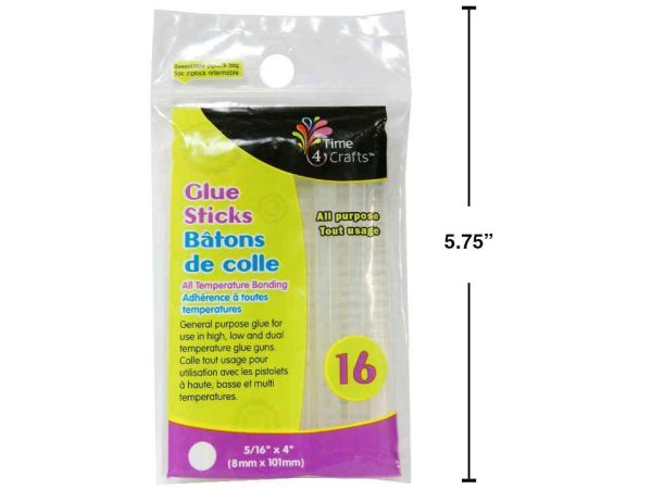 Glue Sticks for Glue Guns – 4″ x 5/16″ D ~ 16 per pack