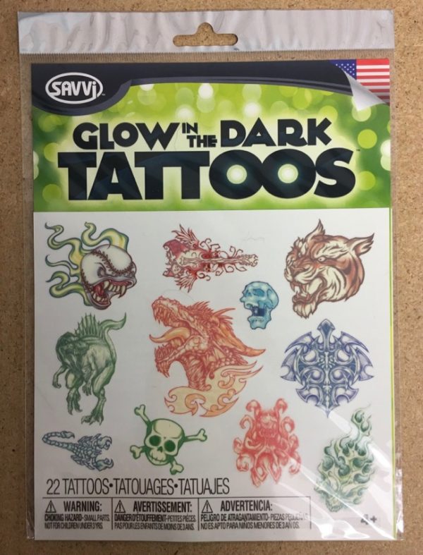 Halloween Glow-in-the-Dark Tattoos ~ 20 pieces