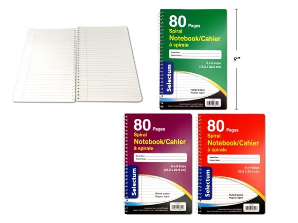 Selectum Coil Notebook, 6″ x 9″ – 80 pages ~ Sleeve of 10