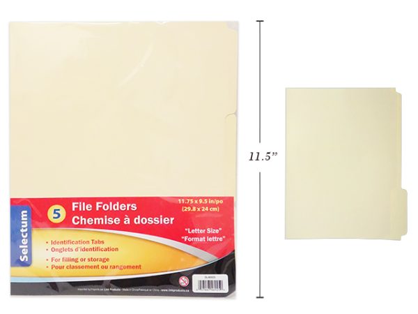 Selectum Letter Size File Folders ~ 6 per pack