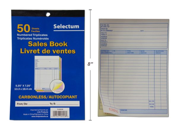 Selectum Tri Carbonless Sales Book ~ 50 sheets