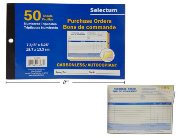Selectum Tri Carbonless Purchae Order Book ~ 50 sheets