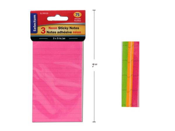 Selectum Ruled Sticky Notes ~ 3″ x 5″  ~ 75 pages