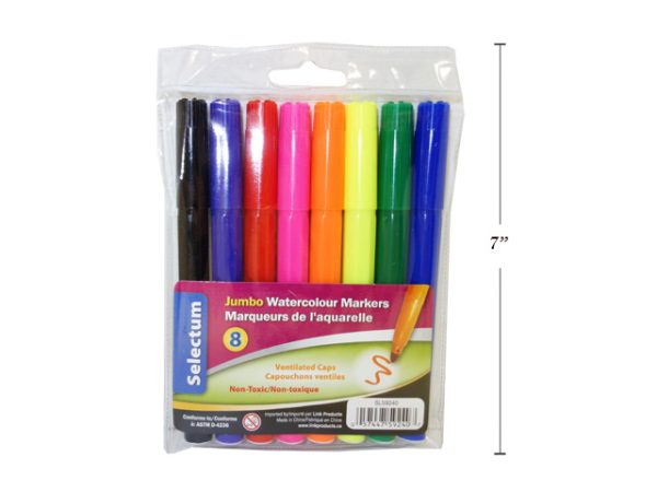 Selectum Jumbo Water Color Markers ~ 8 per pack