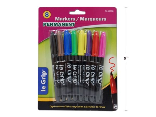 Selectum Fine Point Permanent Markers ~ 8 Assorted Colors