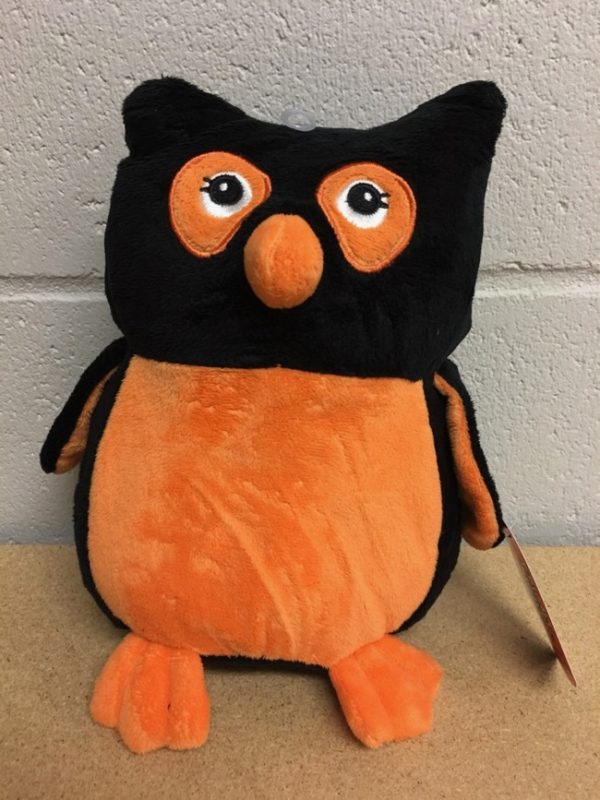 Halloween Plush Owl with Embroidered Eyes