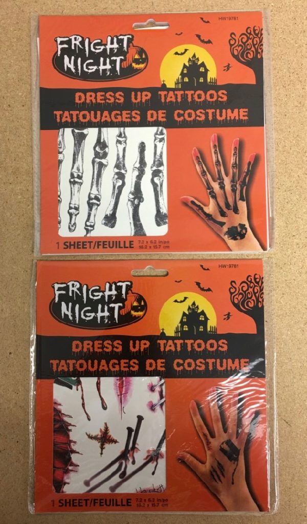 Halloween Dress Up Tattoos