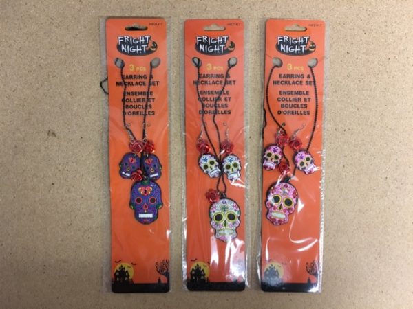 Halloween Day of the Dead Earring/Necklane Set ~ 3 piece set
