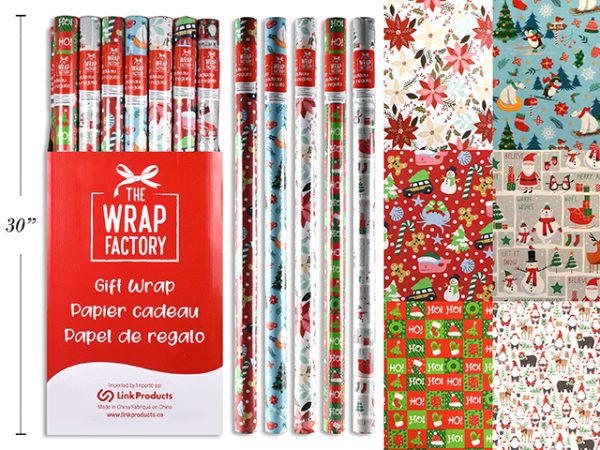 Christmas Single Roll Wrapping Paper ~ 30″ x 72″