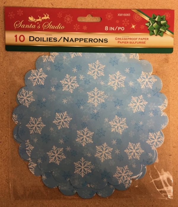 Christmas Grease Proof Snowflake Paper Doilies – 8″ ~ 10 per pack