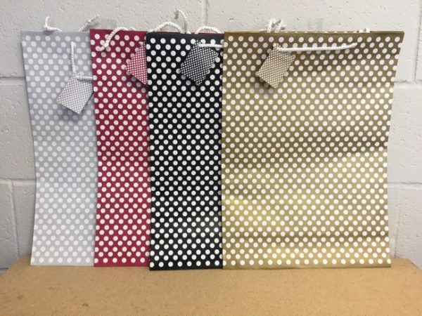 Wide Jumbo Gift Bags ~ Polka Dots