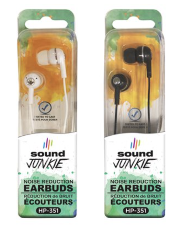 Noise Reduction Earbuds ~ Black or White