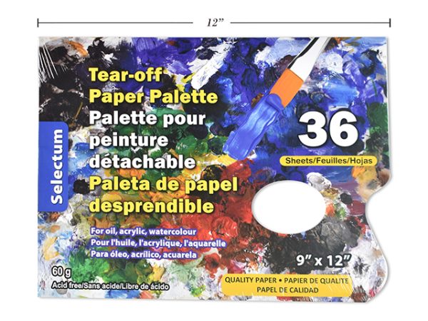 Selectum Tear-Off Paper Pallette for Oil/Acrylic/Watercolor Paint – 9″ x 12″  ~ 36 sheets