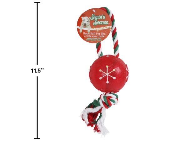 Christmas 11″ Tug Rope with Snowflake Ball