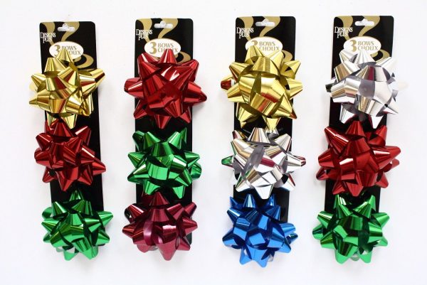 Christmas Star Bows – 4.5″ ~ 3 per pack
