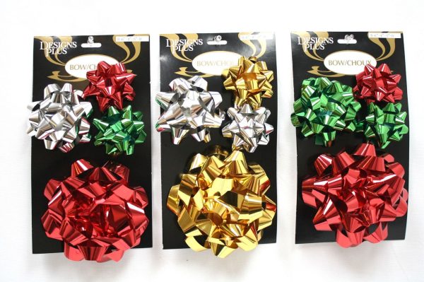 Christmas Star Bows – assorted sizes ~ 4 per pack