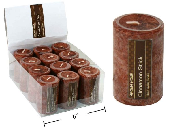 Deco Lite Pillar Candle – 2″ x 3″ – Cinnamon Stick ~ 12 per display