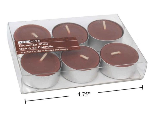 Deco Lite Tealight Candles – 6/pk ~ Cinnamon Stick