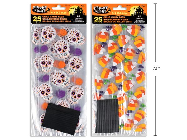 Halloween Cello Candy Bags – 9.5″ x 4″ ~ 25 per pack