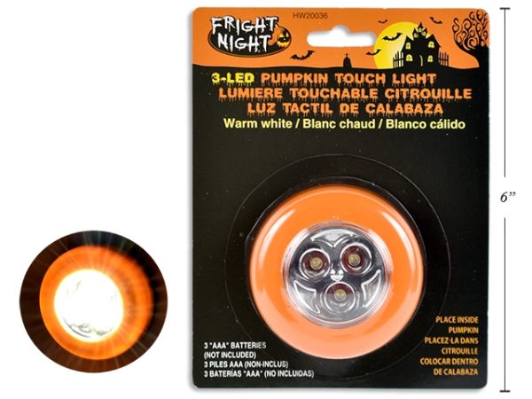 Halloween 3-LED Flashing Pumpkin Light ~ Battery Operated