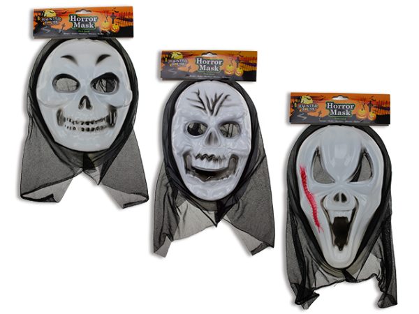 Halloween PVC Scary Mask with Shroud