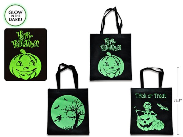 Halloween Glow in the Dark Non-Woven Trick or Treat Bags ~ 14.75″L x 16.75″W