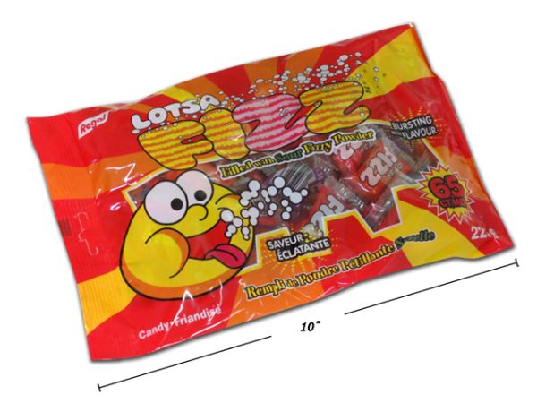 Halloween Lotsa Fizz Hard Candy with Sour Fizzy Powder FIlling ~ 225gram bag