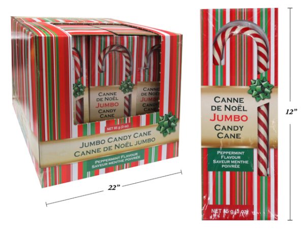 Christmas Jumbo Peppermint Candy Cane ~ 1 per pack